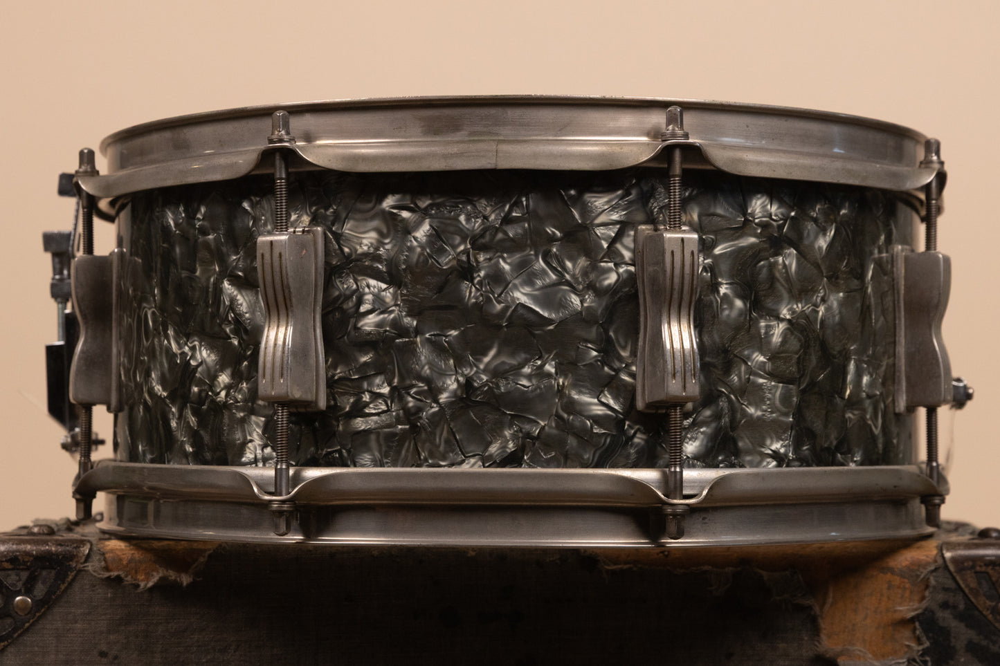 1960s Ludwig 5.5x14 Black Diamond Pearl Super Classic Snare Drum
