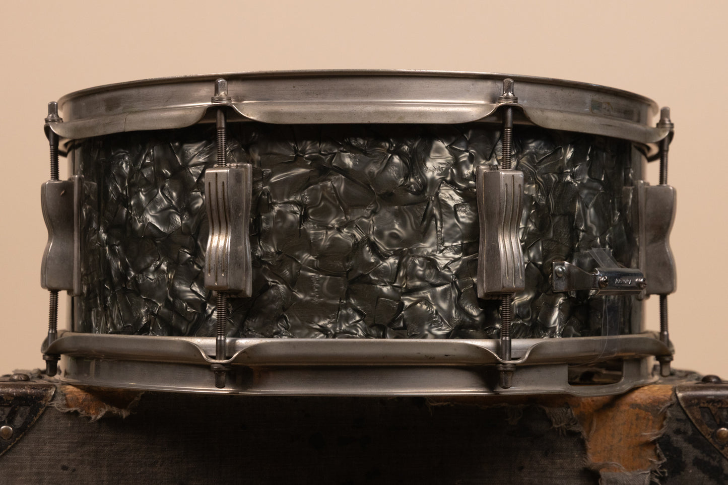 1960s Ludwig 5.5x14 Black Diamond Pearl Super Classic Snare Drum