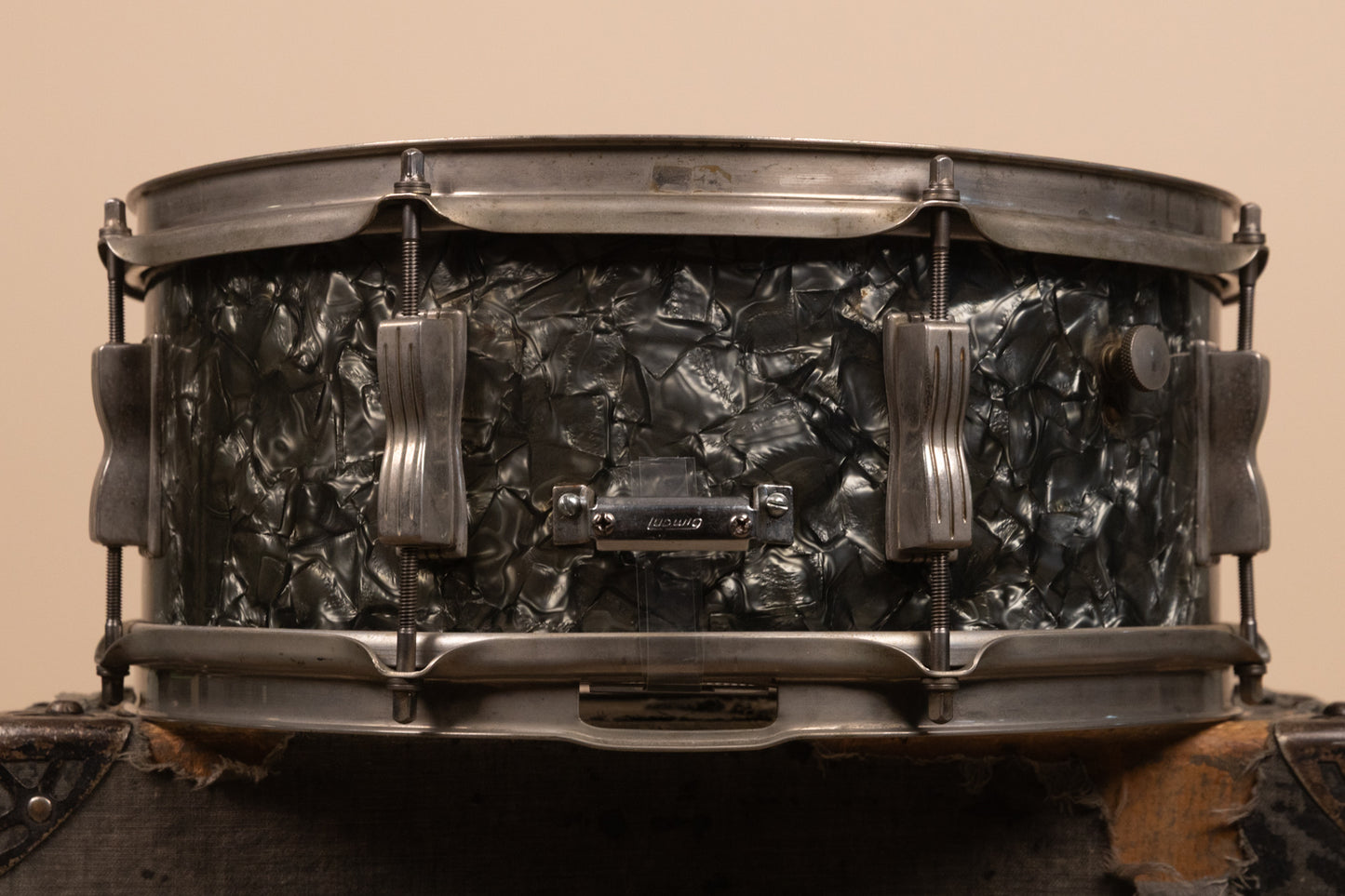 1960s Ludwig 5.5x14 Black Diamond Pearl Super Classic Snare Drum