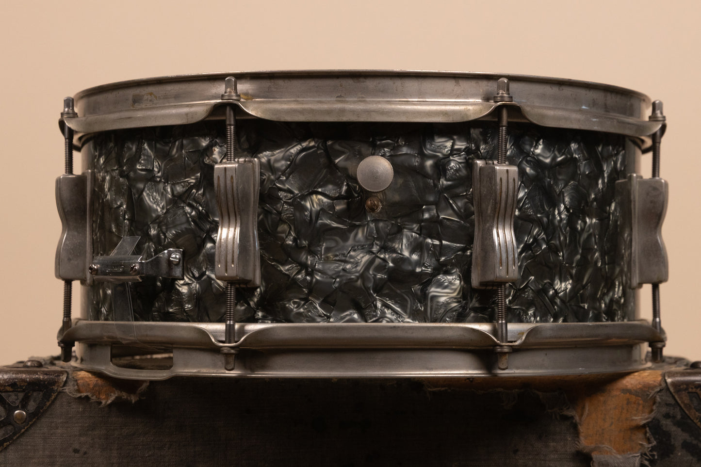 1960s Ludwig 5.5x14 Black Diamond Pearl Super Classic Snare Drum