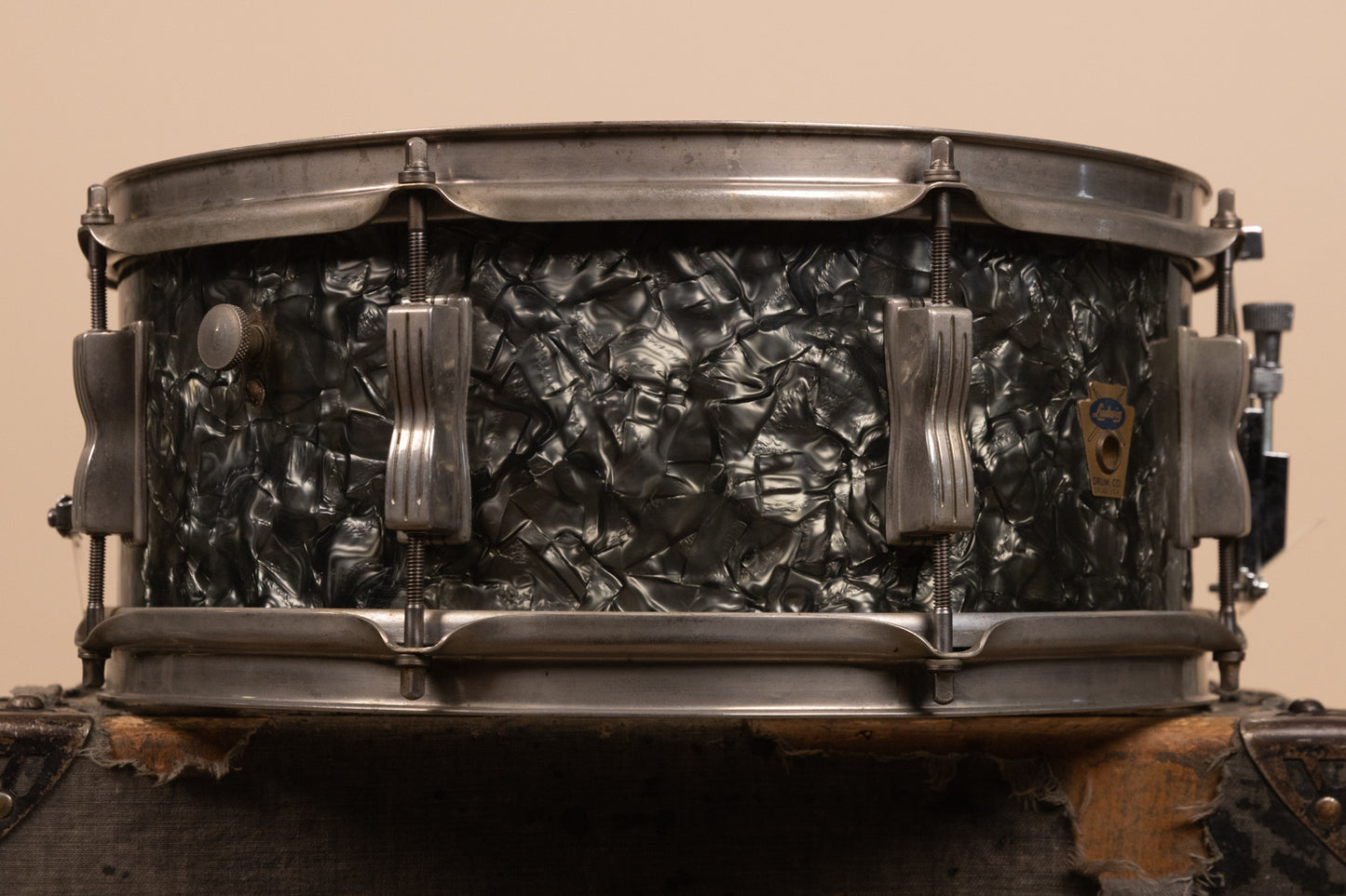 1960s Ludwig 5.5x14 Black Diamond Pearl Super Classic Snare Drum