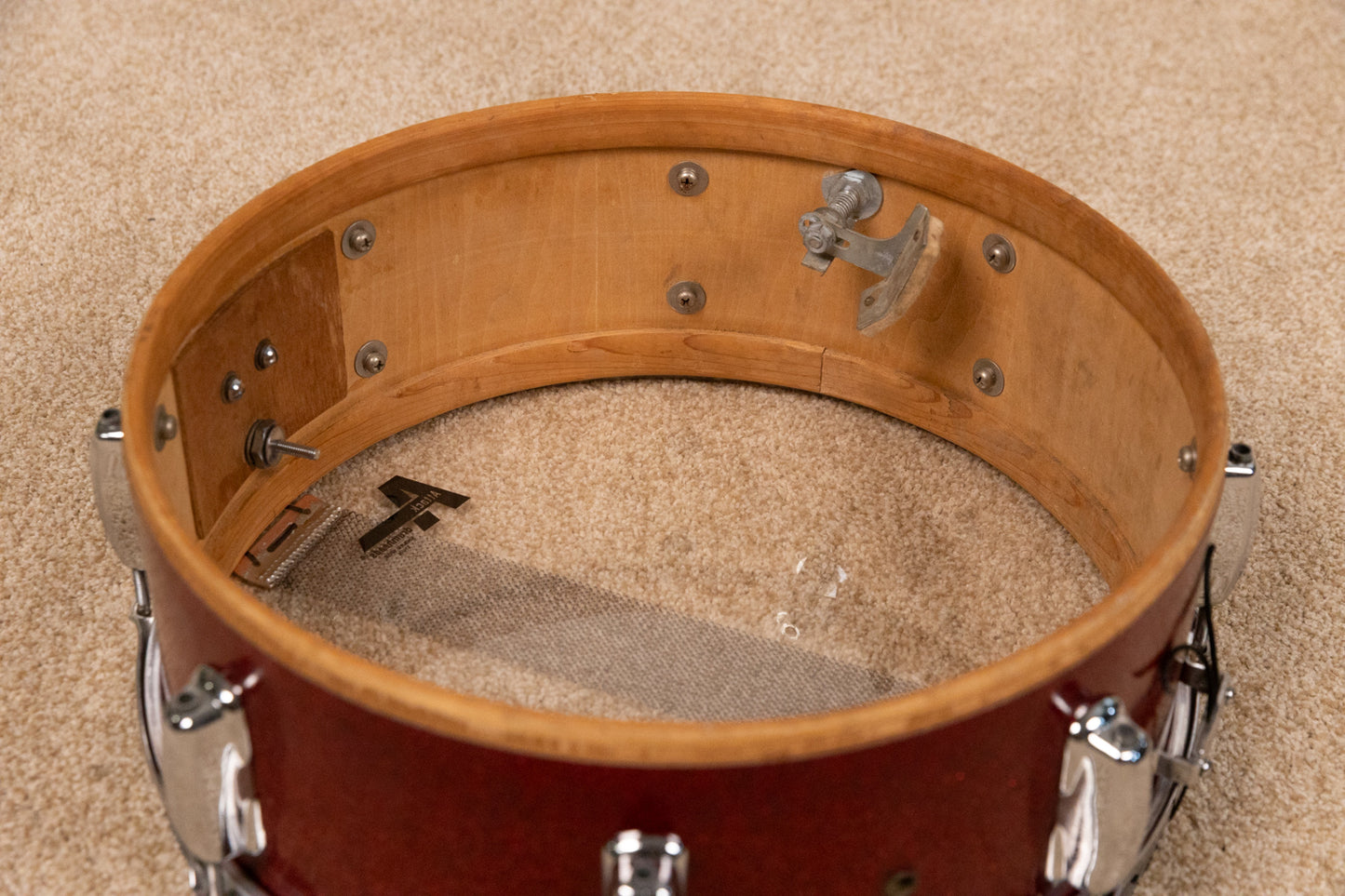Vintage MIJ 5x14 Red Sparkle Snare Drum