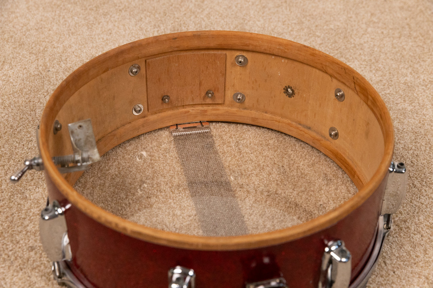 Vintage MIJ 5x14 Red Sparkle Snare Drum