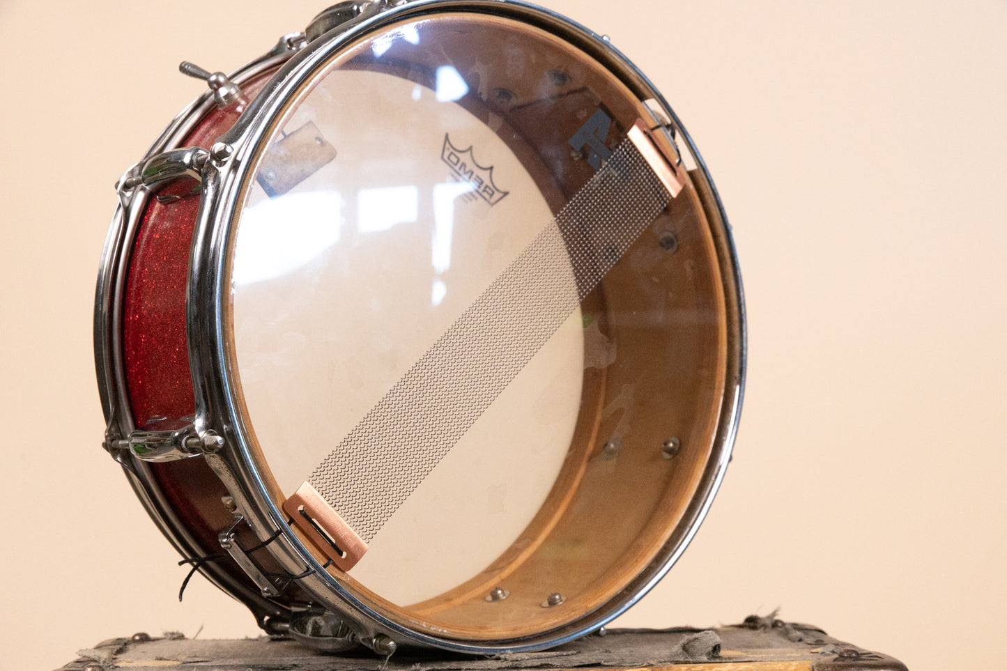 Vintage MIJ 5x14 Red Sparkle Snare Drum