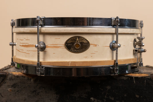 1950s Rogers 3x13 Classmate White Lacquer Snare Drum