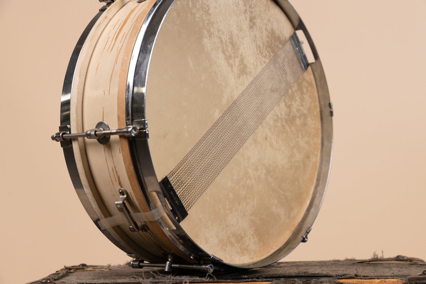 1950s Rogers 3x13 Classmate White Lacquer Snare Drum