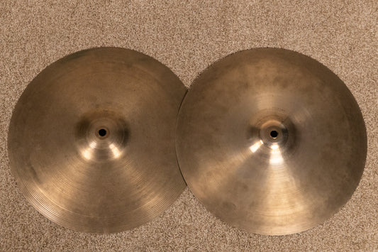 1960s Zildjian 14" A Light Hi Hat Cymbals 770g 872g