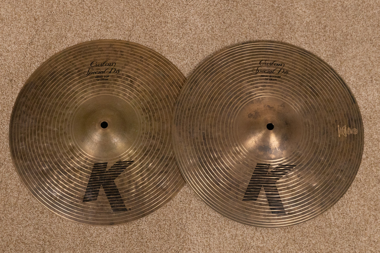 Zildjian 14" K Custom Special Dry Hi Hat Cymbals 908g 1423g
