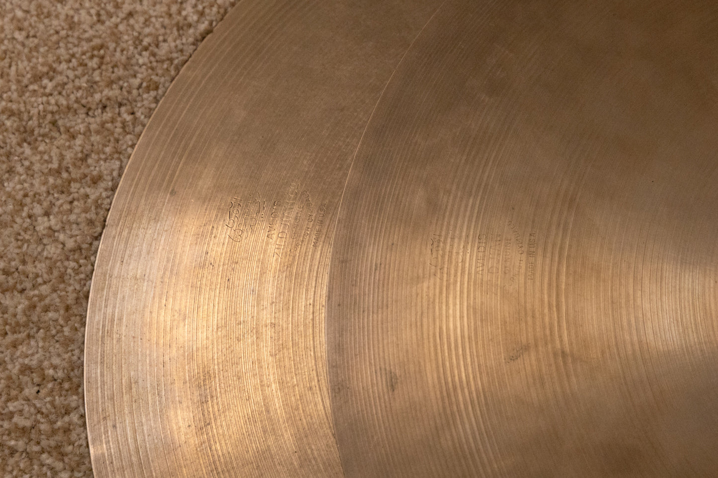 1960s Zildjian 14" A Light Hi Hat Cymbals 770g 872g