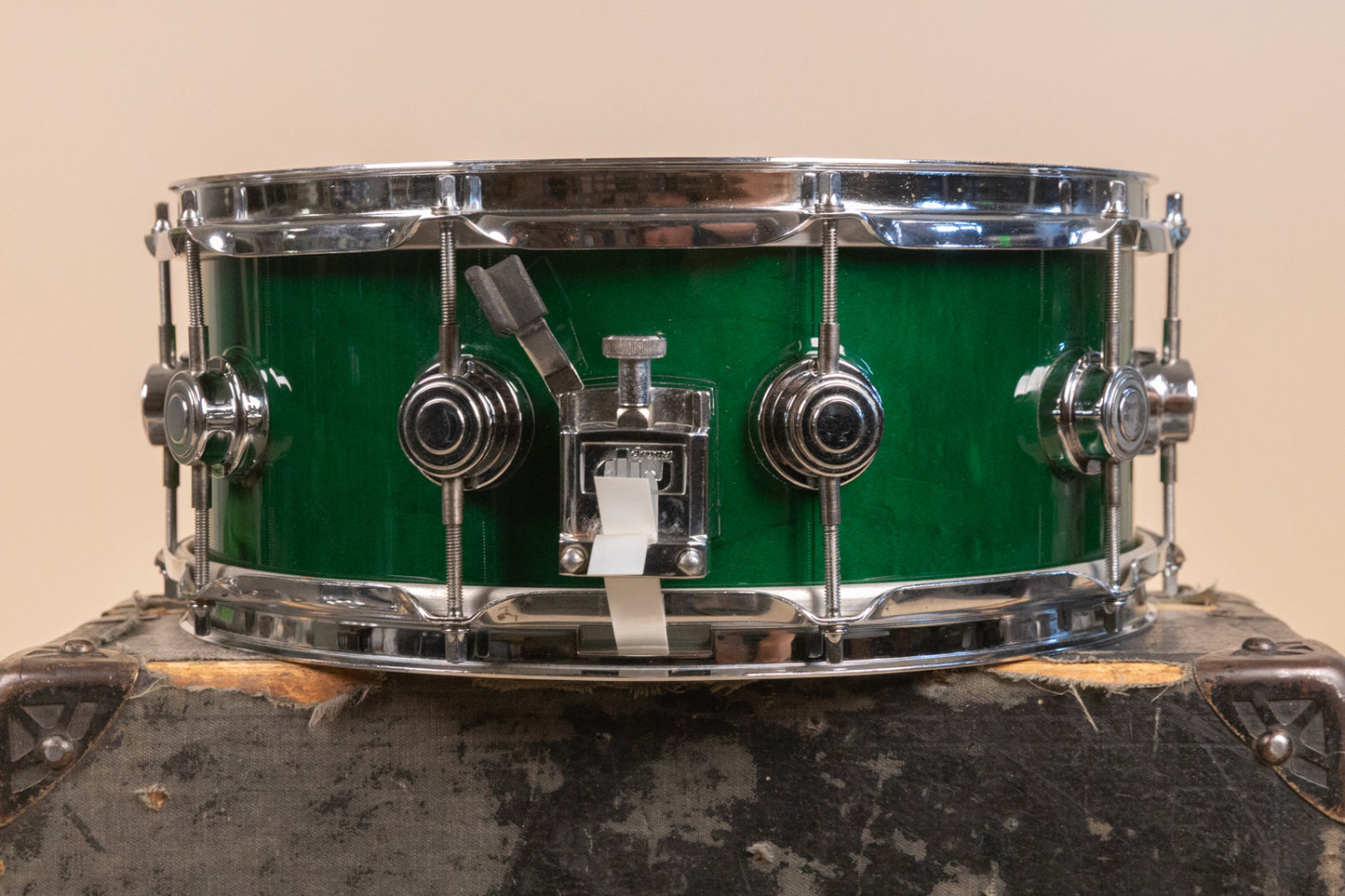 1990s DW 5.5x14 Emerald Green Lacquer Snare Drum