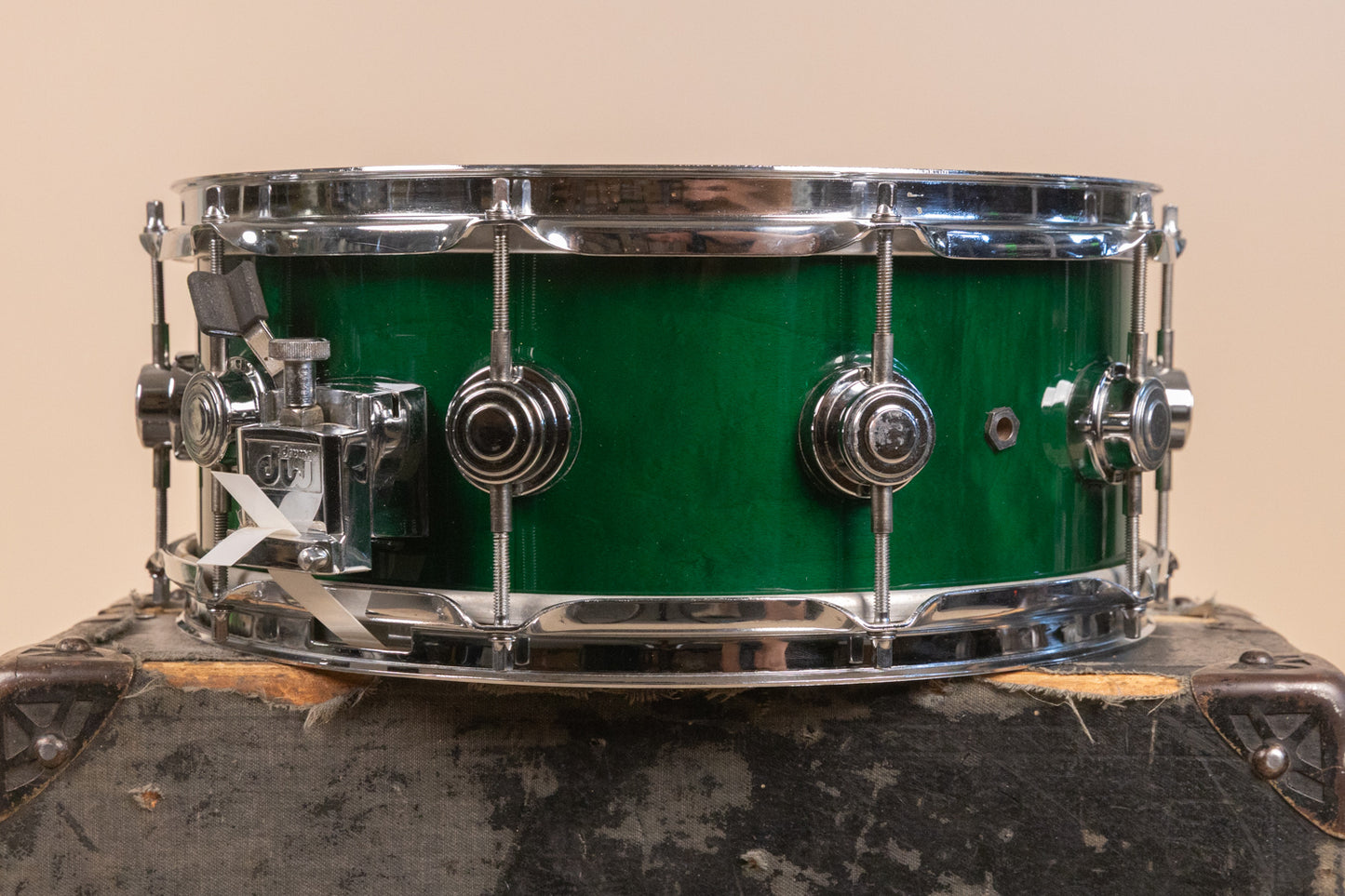 1990s DW 5.5x14 Emerald Green Lacquer Snare Drum