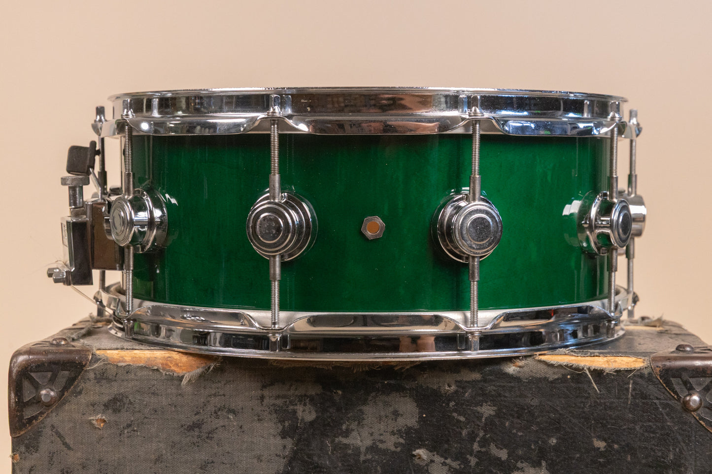 1990s DW 5.5x14 Emerald Green Lacquer Snare Drum
