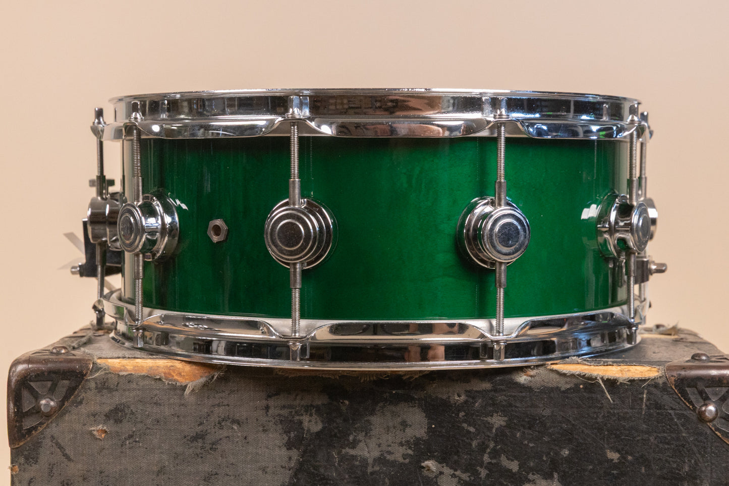 1990s DW 5.5x14 Emerald Green Lacquer Snare Drum