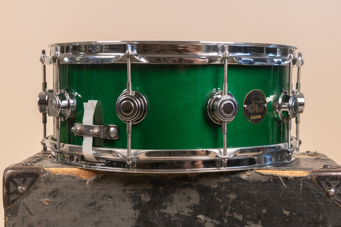 1990s DW 5.5x14 Emerald Green Lacquer Snare Drum