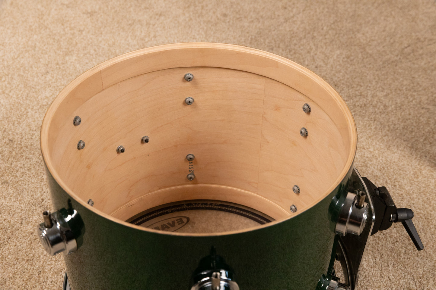 1990s DW Emerald Green Lacquer Drum Set