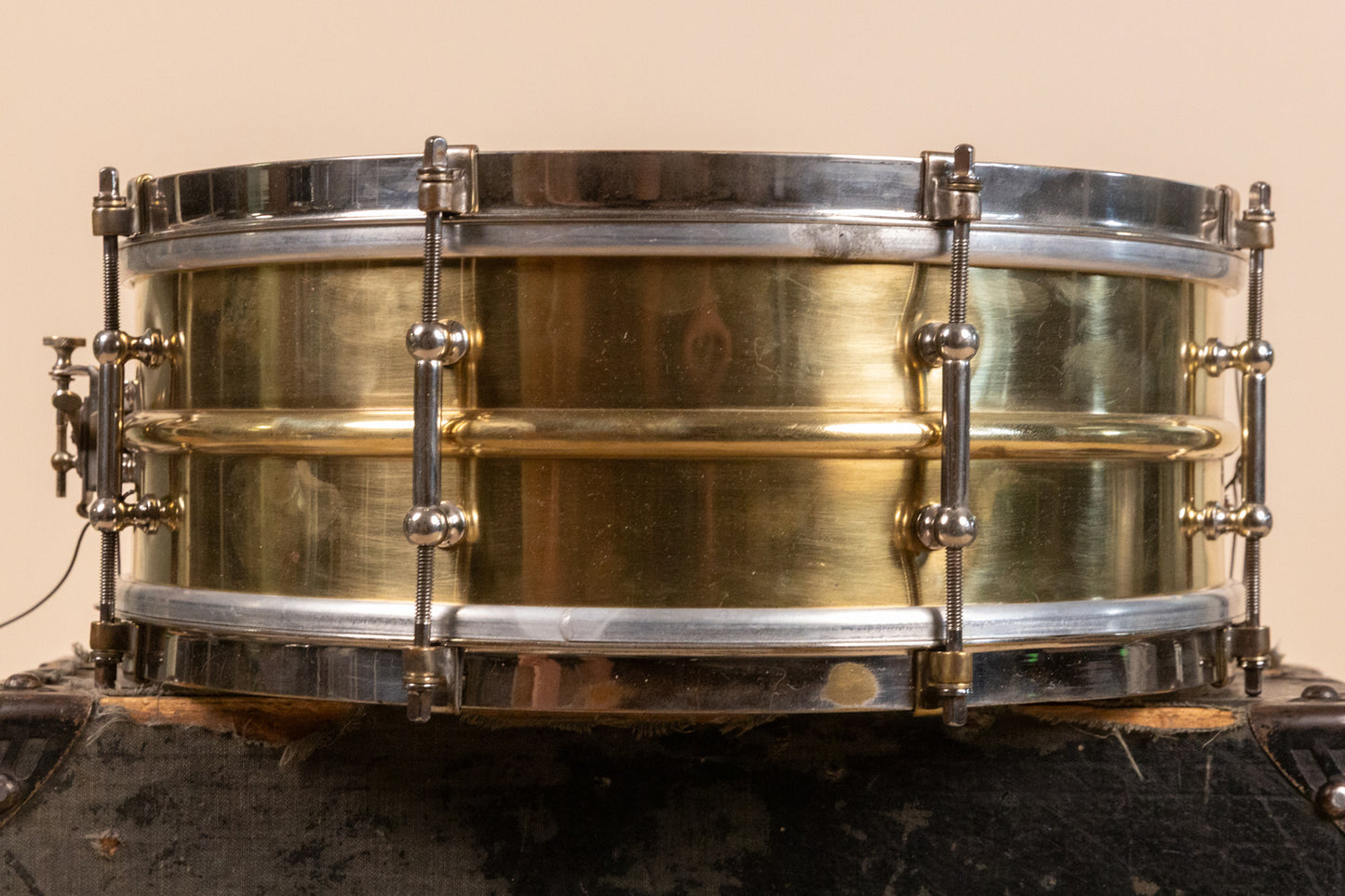 1930s Leedy 5x14 Polished Brass Reliance Snare Drum