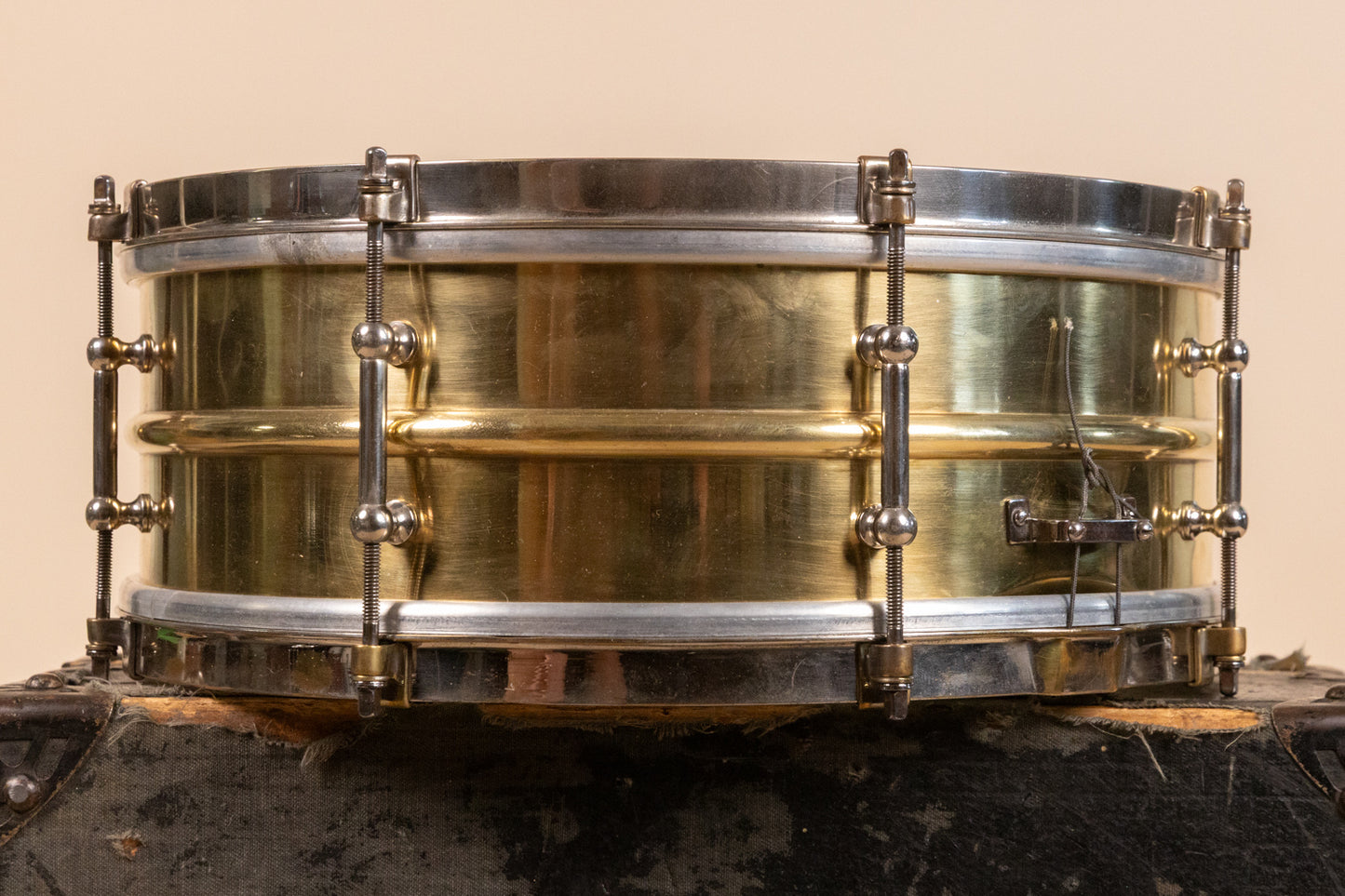 1930s Leedy 5x14 Polished Brass Reliance Snare Drum