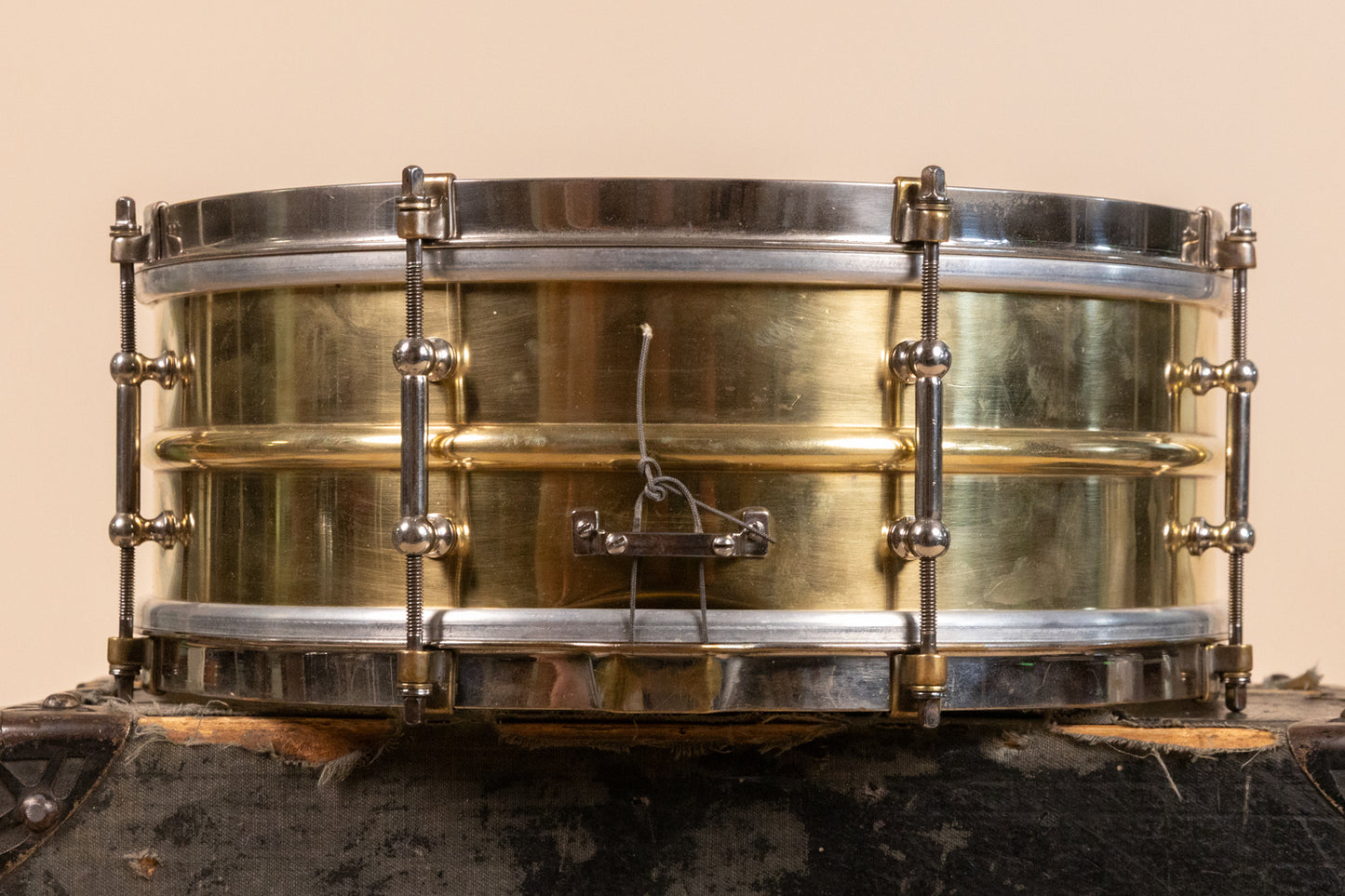 1930s Leedy 5x14 Polished Brass Reliance Snare Drum