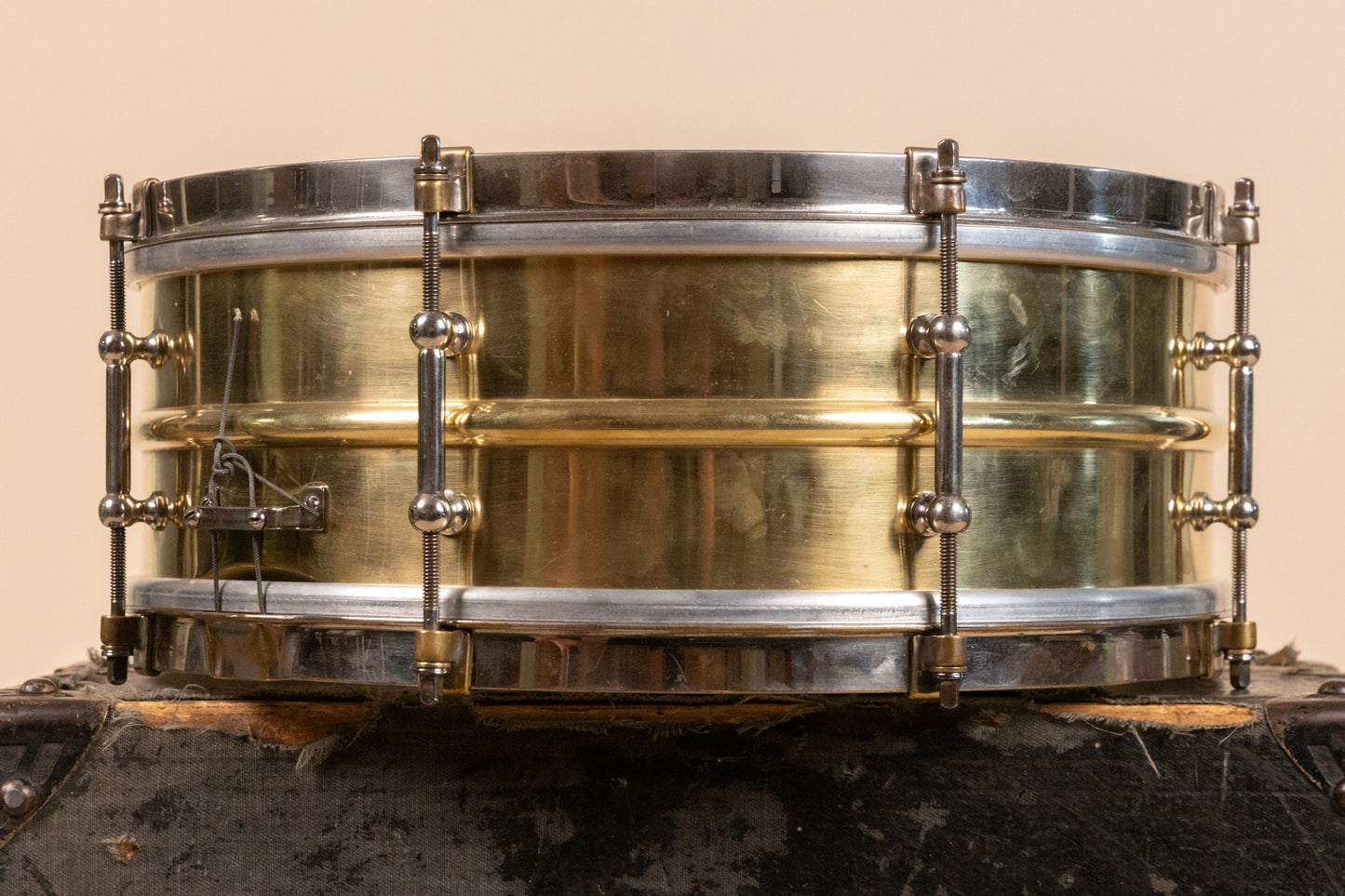 1930s Leedy 5x14 Polished Brass Reliance Snare Drum