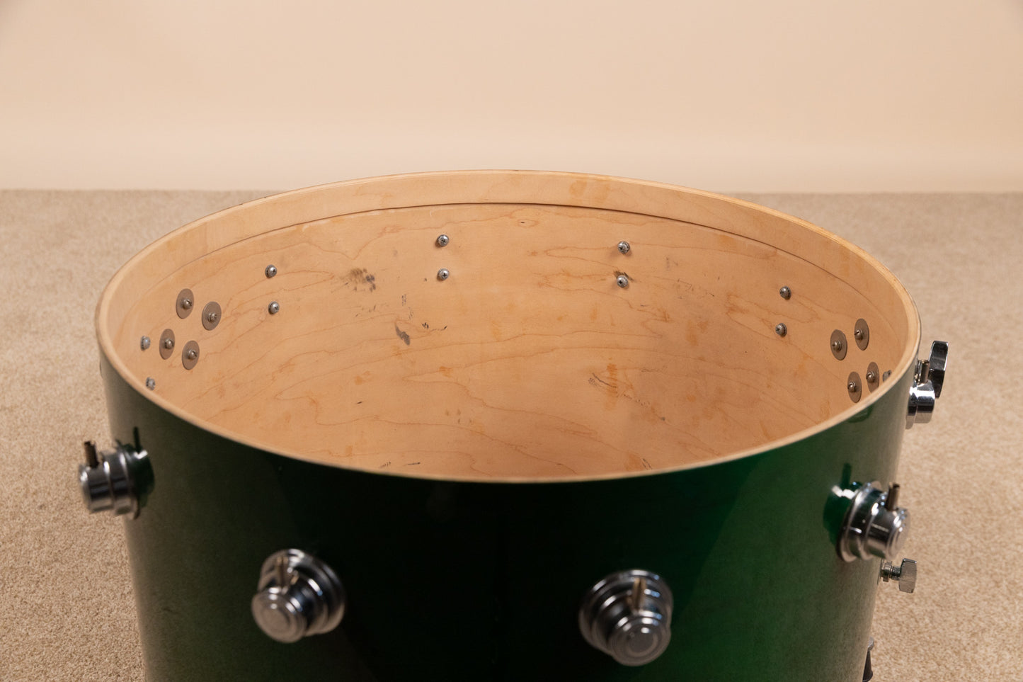 1990s DW Emerald Green Lacquer Drum Set