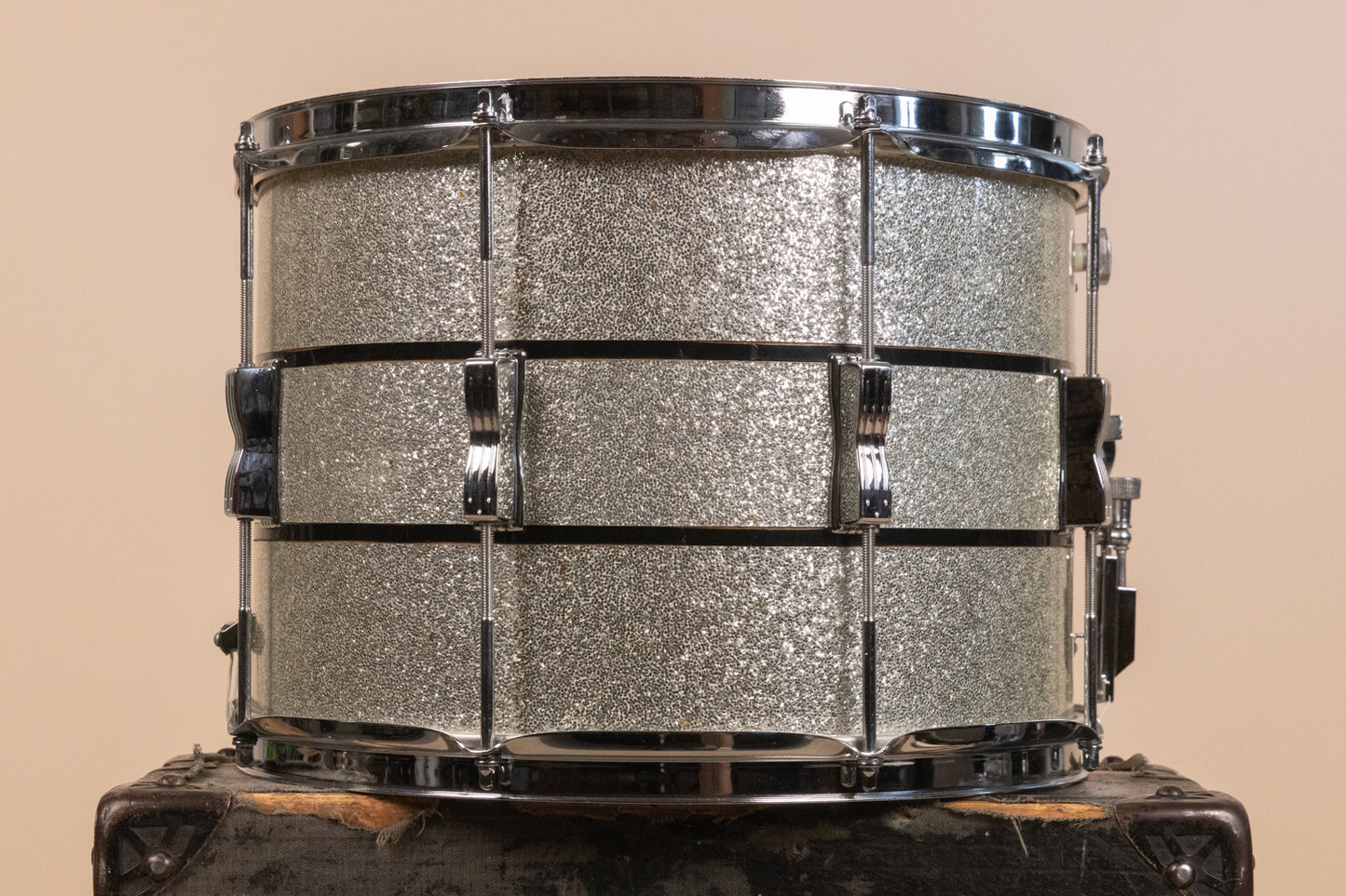 1972 Ludwig 10x14 Silver and Black Parade Master Snare Drum