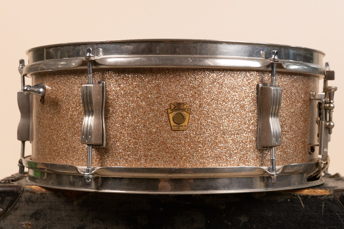 1965 Ludwig 5x14 Champagne Sparkle Pioneer Snare Drum