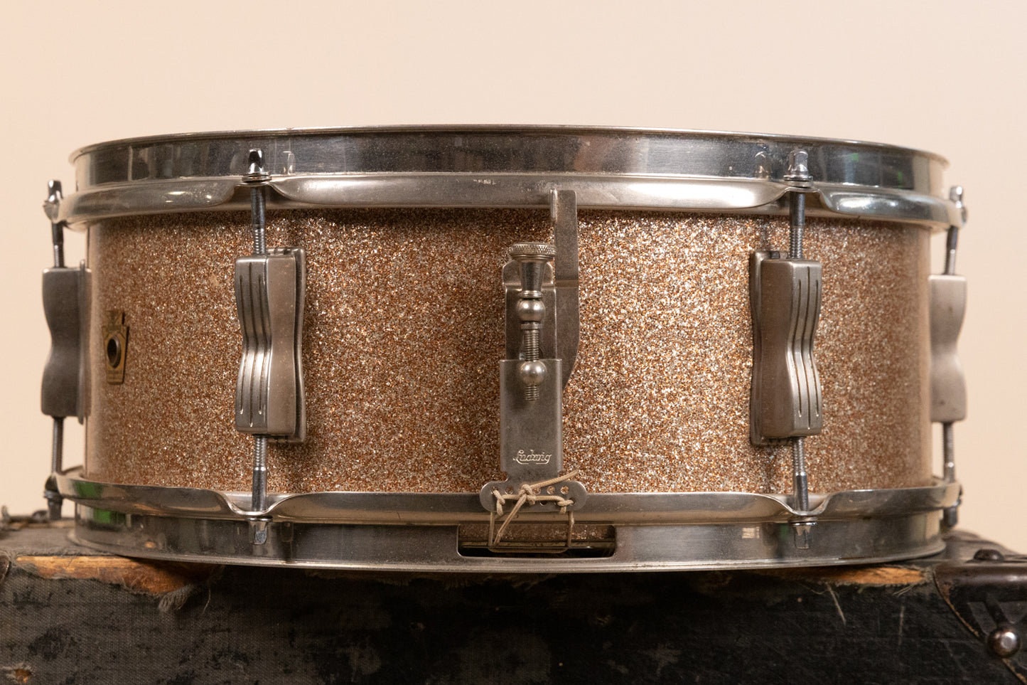 1965 Ludwig 5x14 Champagne Sparkle Pioneer Snare Drum