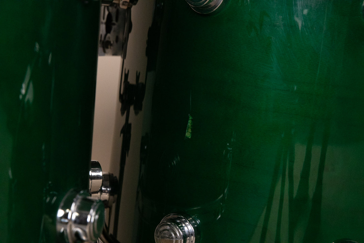 1990s DW Emerald Green Lacquer Drum Set