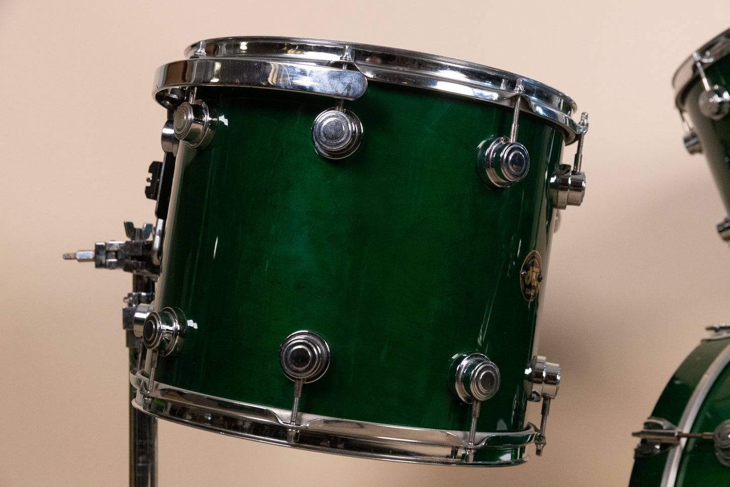 1990s DW Emerald Green Lacquer Drum Set