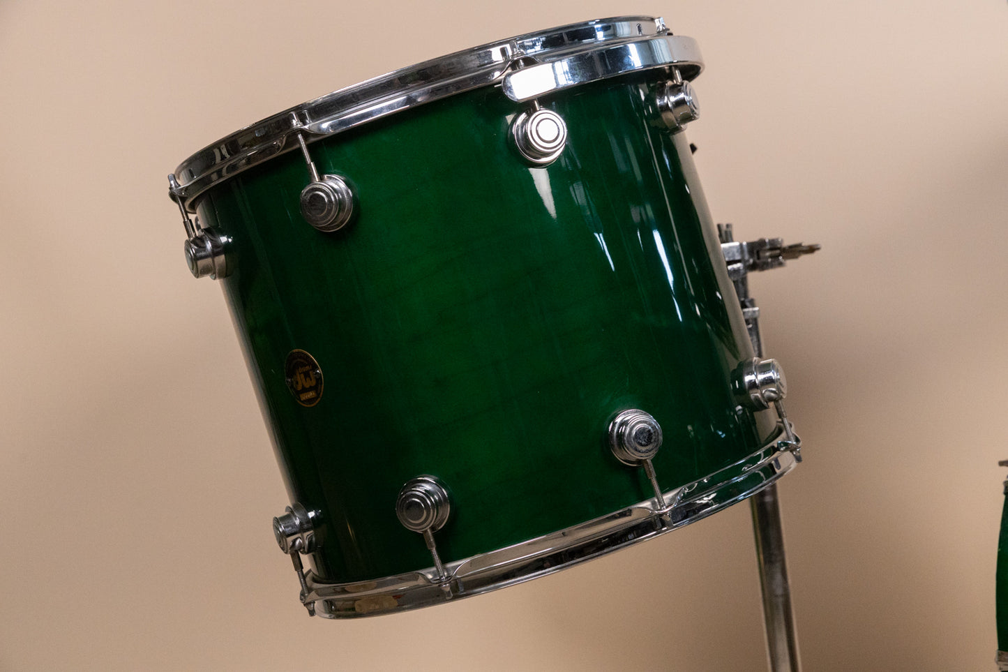 1990s DW Emerald Green Lacquer Drum Set