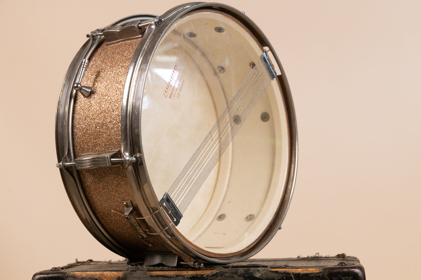 1965 Ludwig 5x14 Champagne Sparkle Pioneer Snare Drum