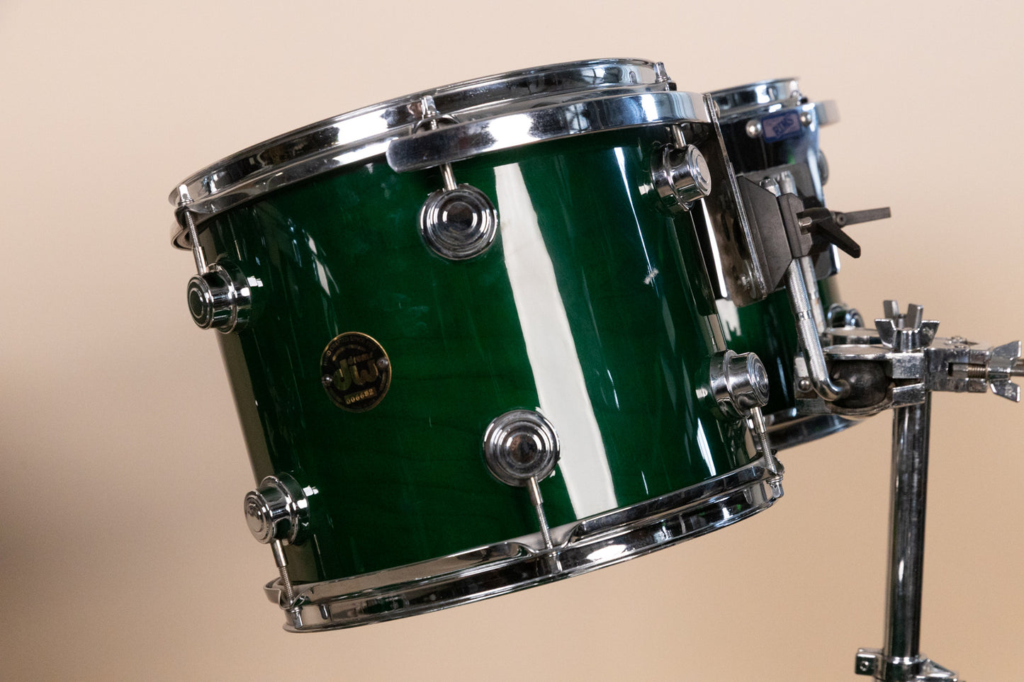 1990s DW Emerald Green Lacquer Drum Set