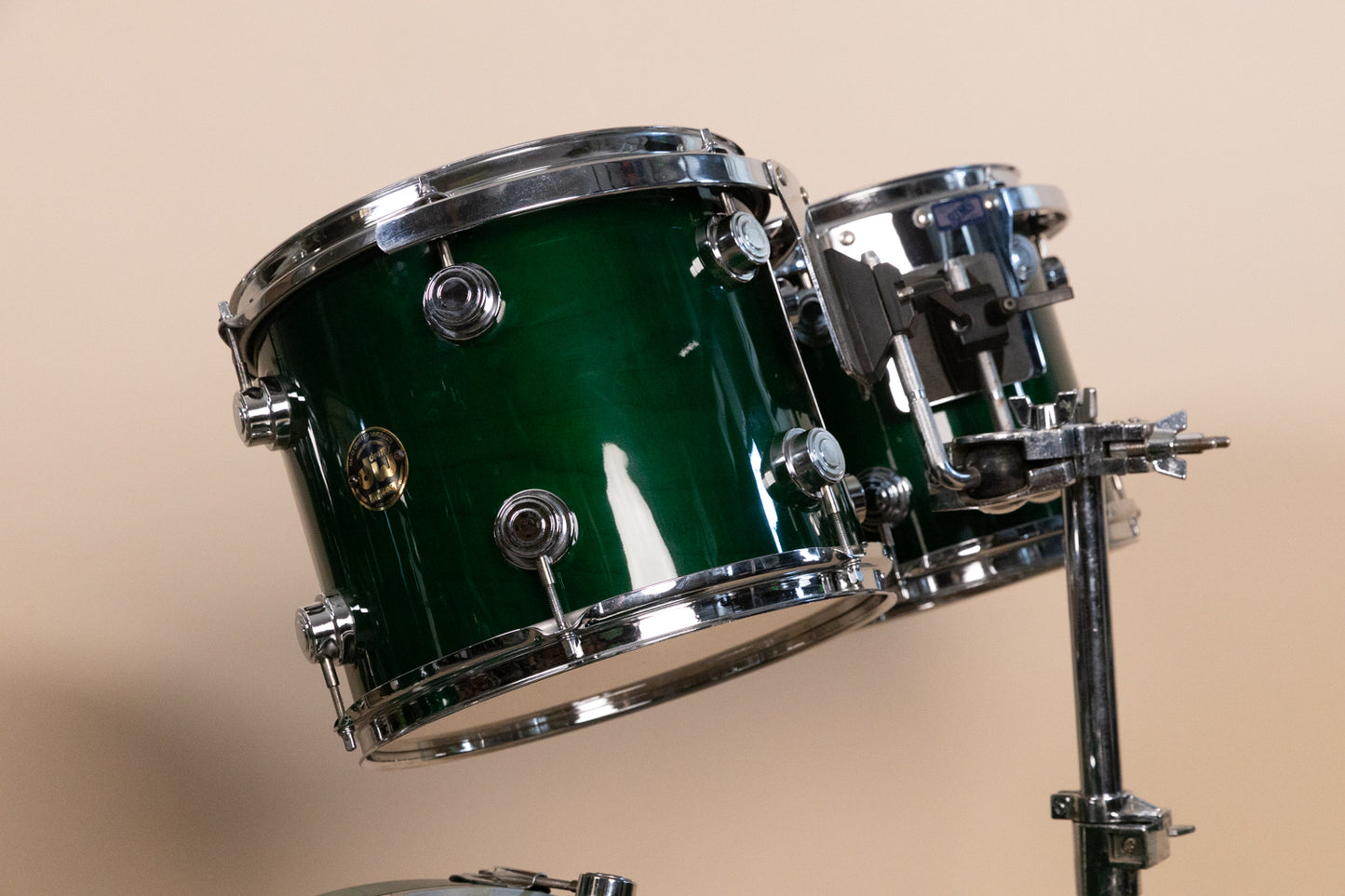1990s DW Emerald Green Lacquer Drum Set