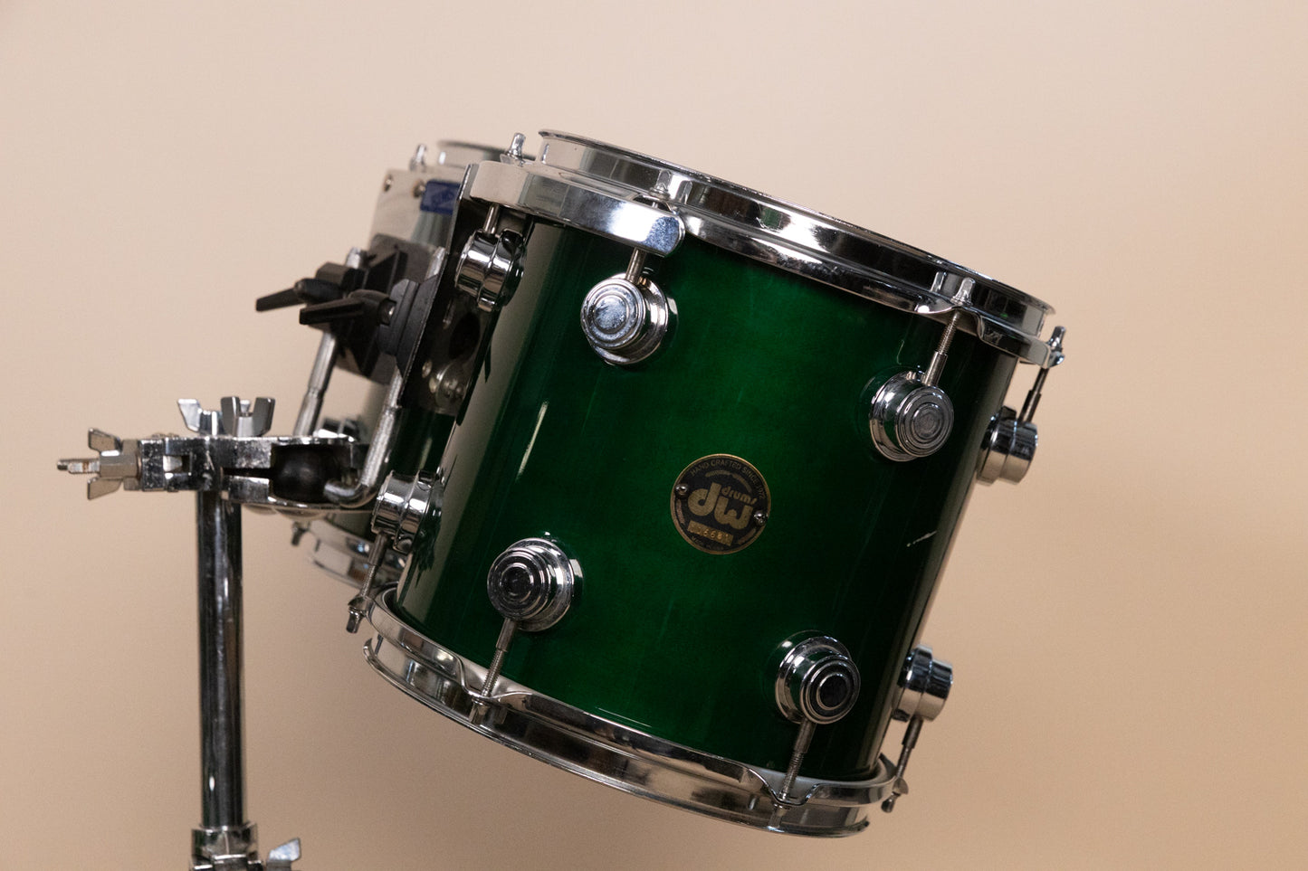 1990s DW Emerald Green Lacquer Drum Set
