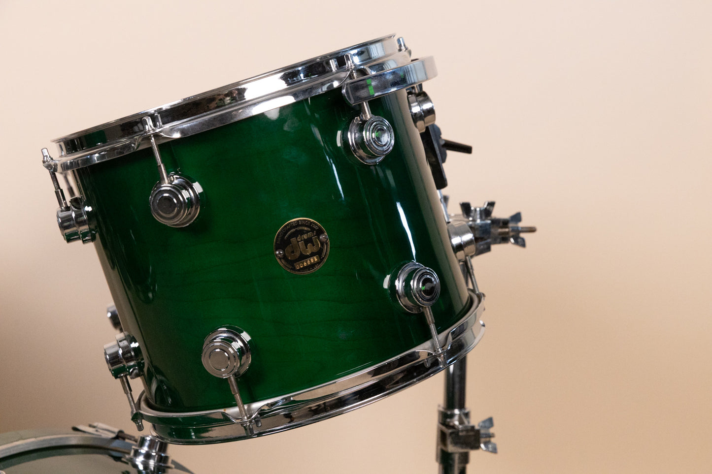 1990s DW Emerald Green Lacquer Drum Set