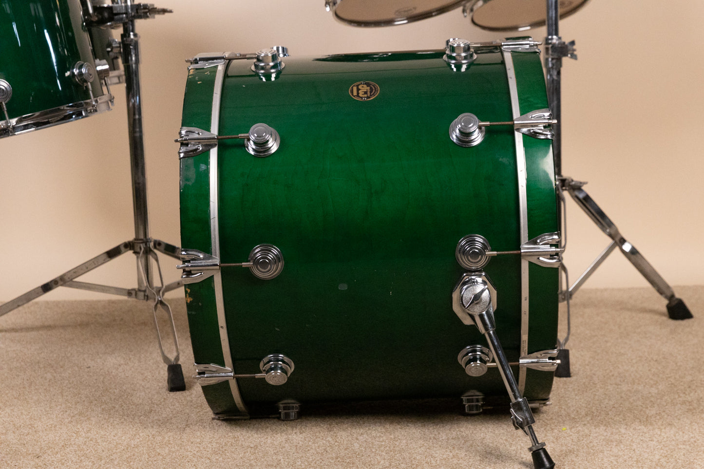 1990s DW Emerald Green Lacquer Drum Set