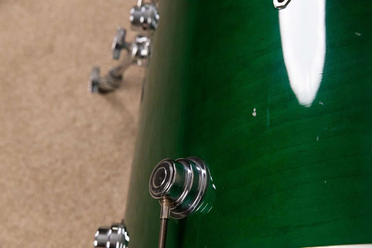 1990s DW Emerald Green Lacquer Drum Set