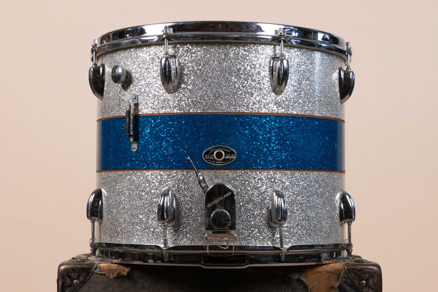 1970s Slingerland 12x15 Haskell W. Harr Tri Band Parade Drum
