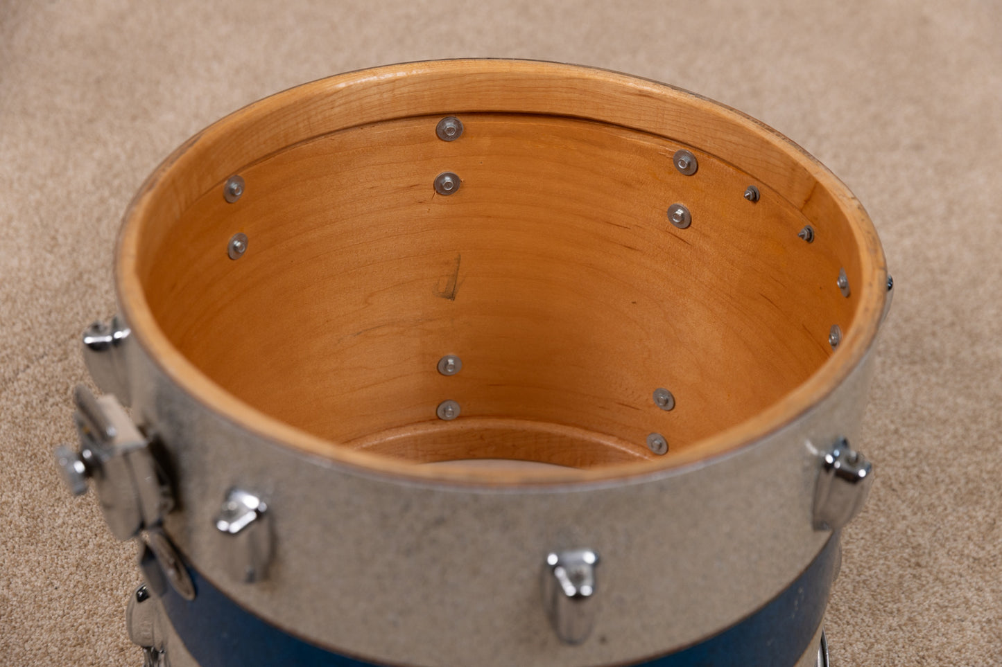 1970s Slingerland 12x15 Haskell W. Harr Tri Band Parade Drum
