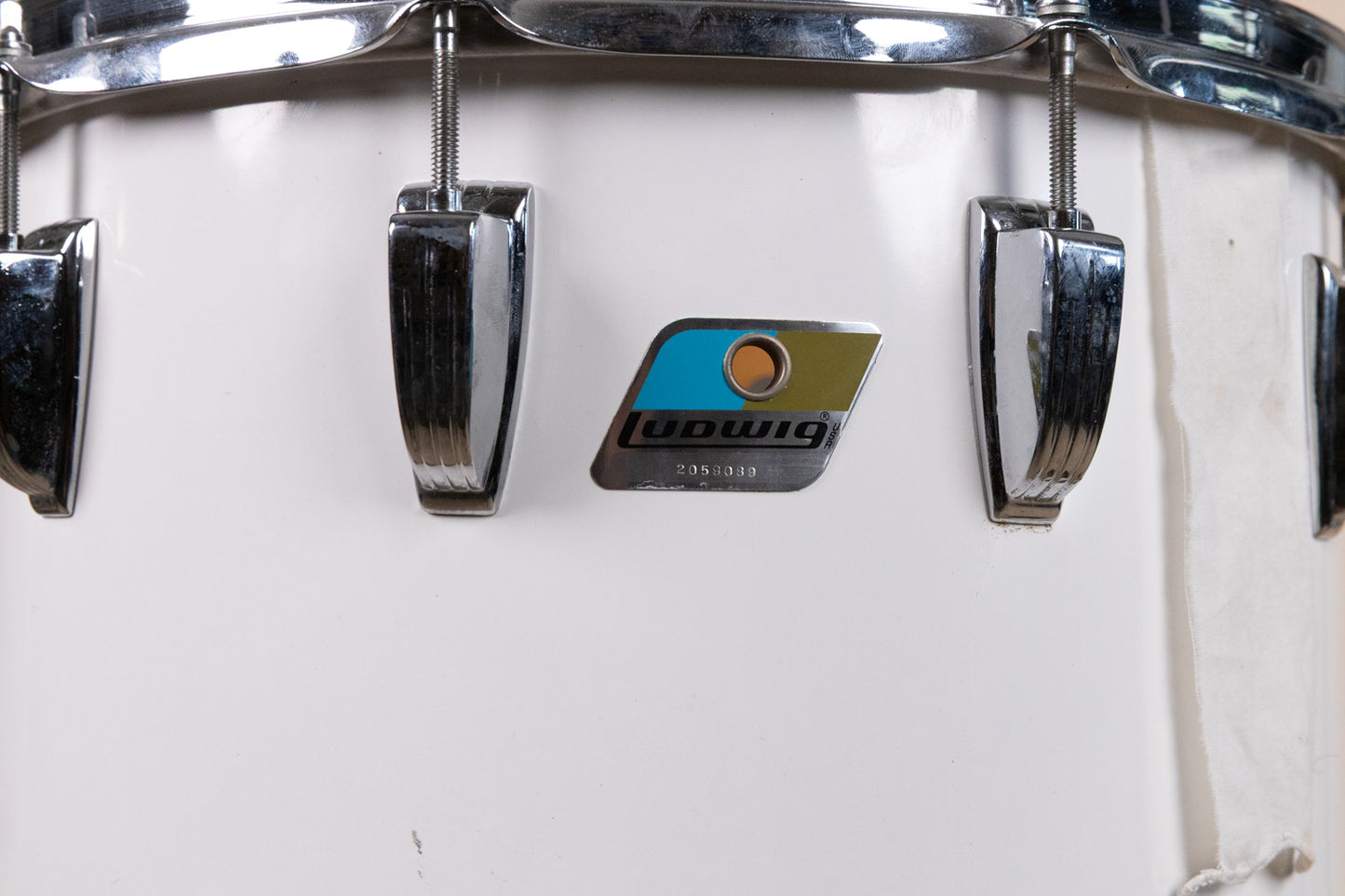 1980s Ludwig 13x14" White Cortex Concert Tom