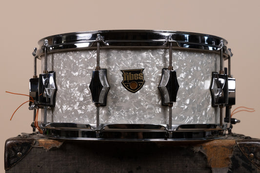 Fibes 6.5x14 White Marine Pearl Fibes Wood Snare Drum