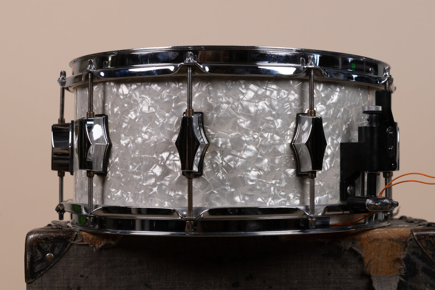 Fibes 6.5x14 White Marine Pearl Fibes Wood Snare Drum