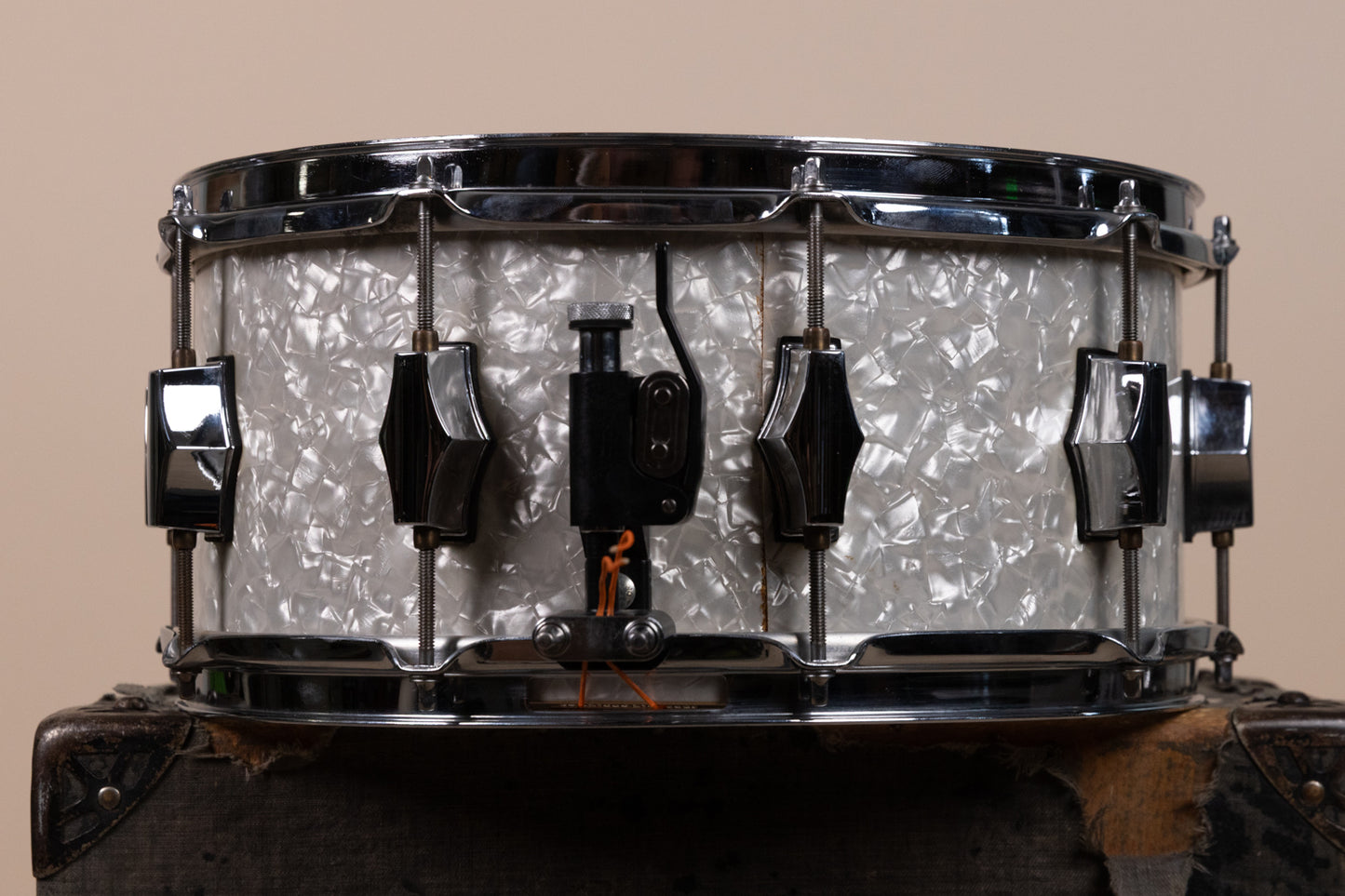 Fibes 6.5x14 White Marine Pearl Fibes Wood Snare Drum