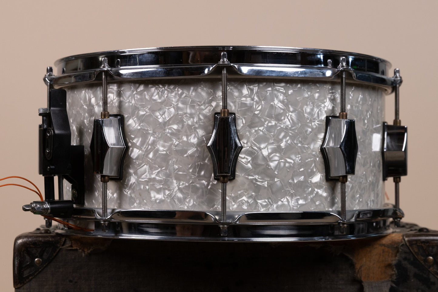 Fibes 6.5x14 White Marine Pearl Fibes Wood Snare Drum
