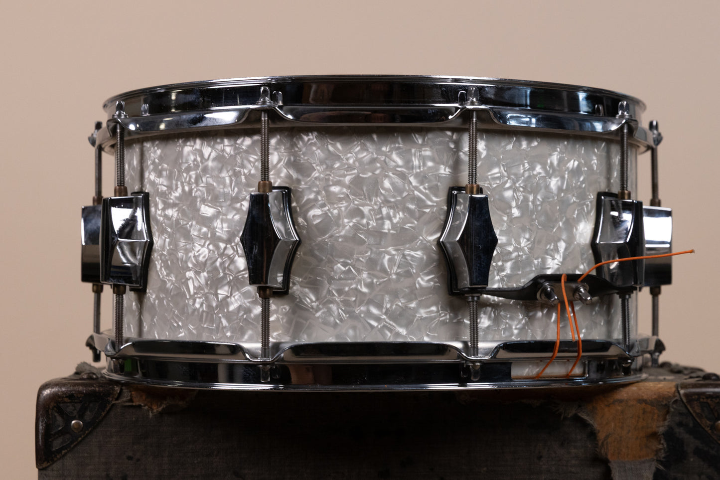 Fibes 6.5x14 White Marine Pearl Fibes Wood Snare Drum