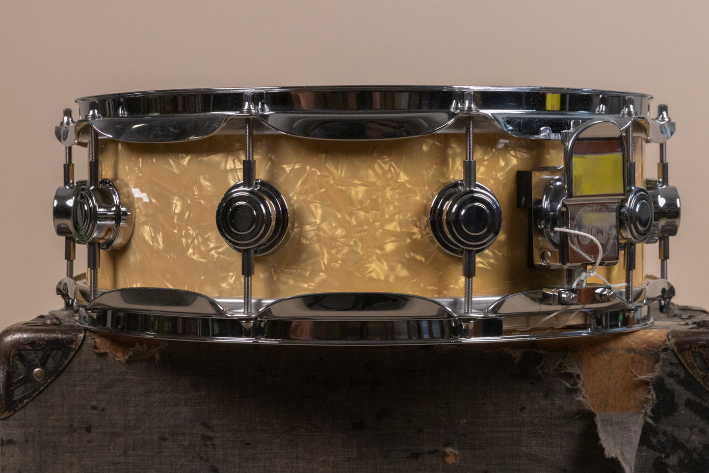 2000s DW 5x14 Collectors White Marine Pearl Snare Drum