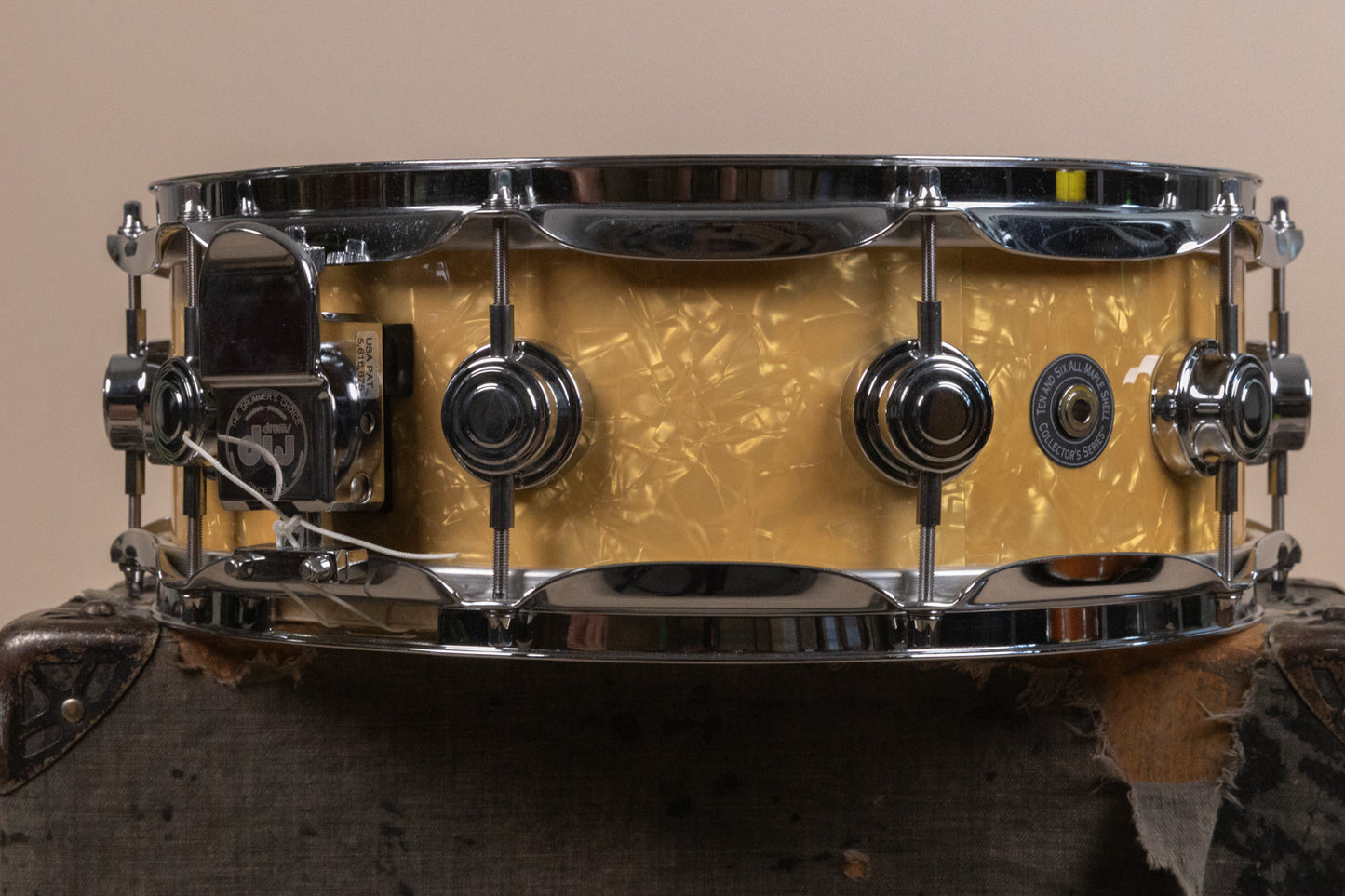 2000s DW 5x14 Collectors White Marine Pearl Snare Drum