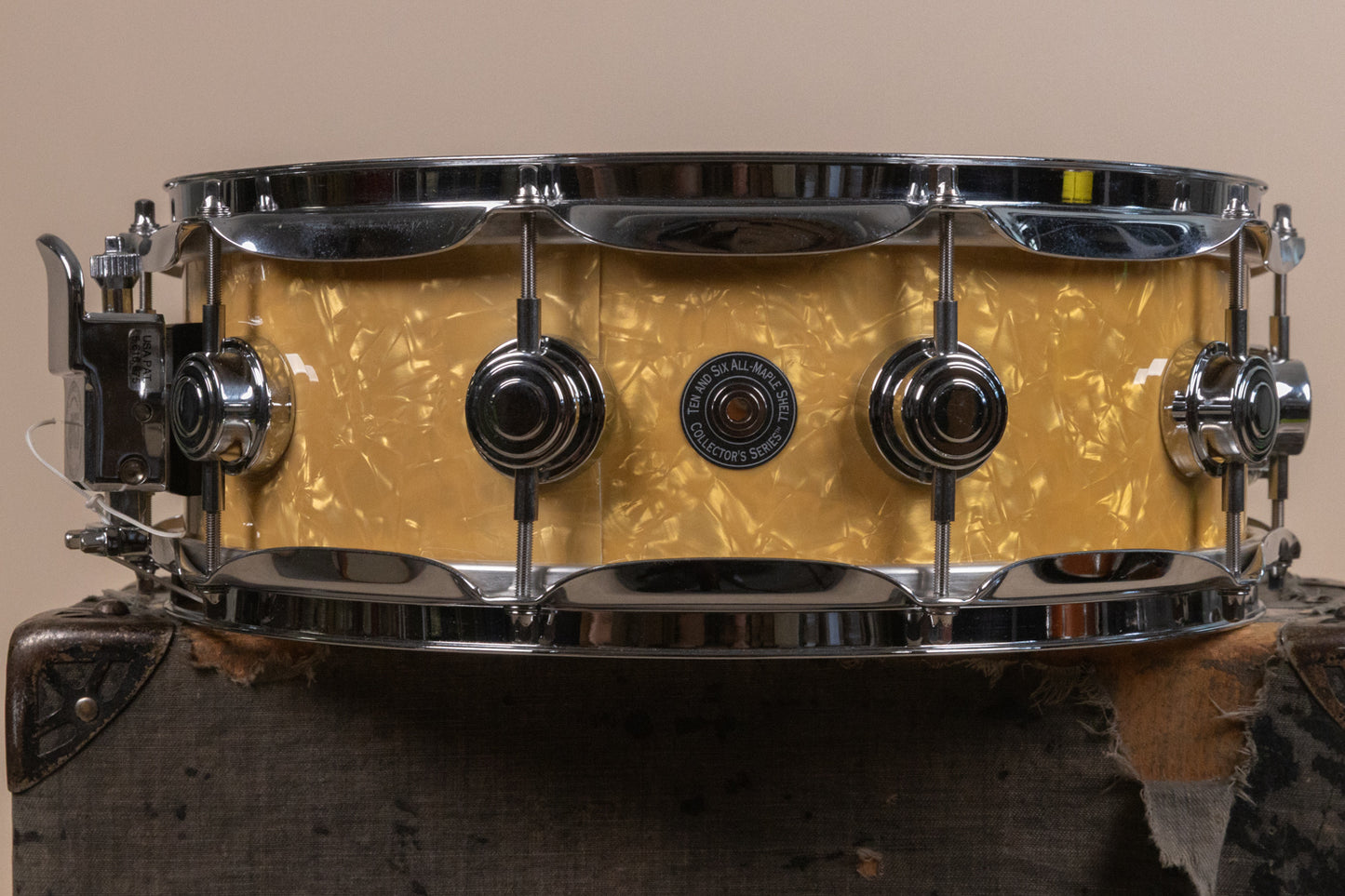 2000s DW 5x14 Collectors White Marine Pearl Snare Drum