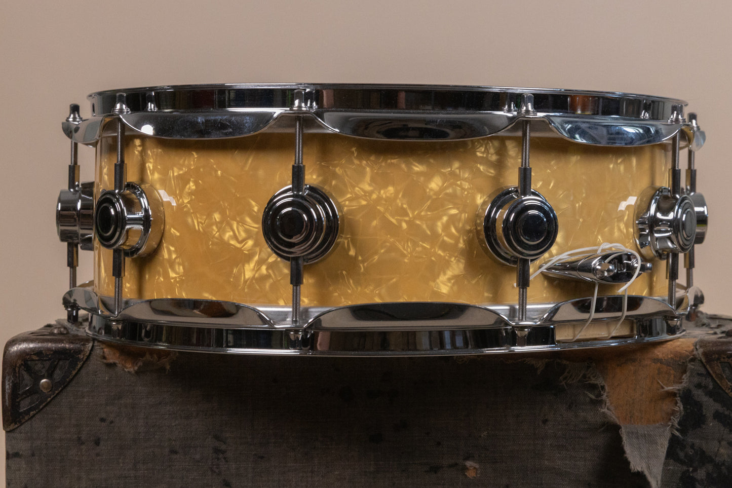 2000s DW 5x14 Collectors White Marine Pearl Snare Drum