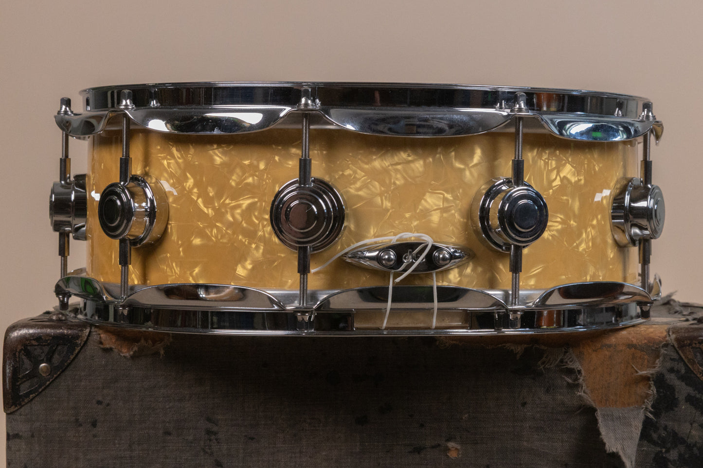 2000s DW 5x14 Collectors White Marine Pearl Snare Drum
